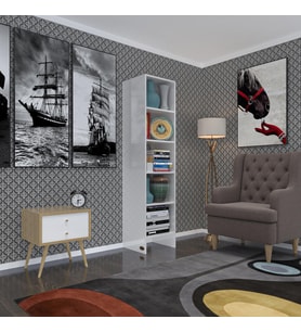 Kenzlife kitaplık belverede byz 180*39*39 raflı arkalıksız klasörlük mutfak dolabı