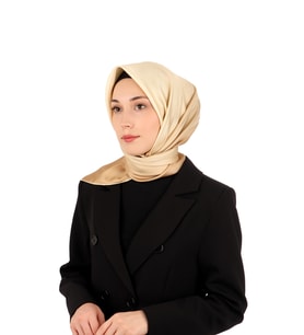 Bursa İpek Gold Krem Degrade Twill İpek Eşarp