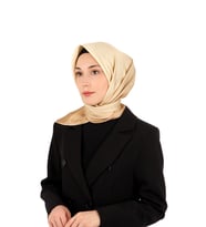 Bursa İpek Gold Krem Degrade Twill İpek Eşarp