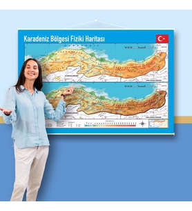 Karadeniz Bölgesi Fiziki Haritası 70x105