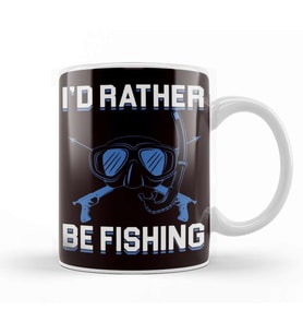Fishing Spearfishing Freedive Spearfisher Diver Fish Hunting Kupa Bardak Porselen