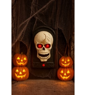 Halloween Cadılar B Kurukafa Kapı Zili Işık-Ses-HA