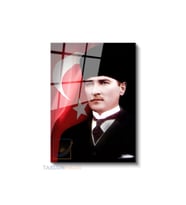 Dikey Cam Tablo Salon Duvar Tablosu Dikey Cam Cam Ata 033 Yeni Ev Hediyesi Ofis Tablosu