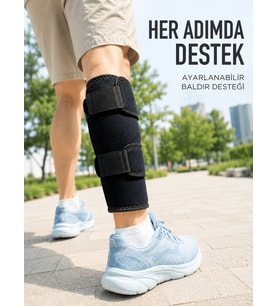 Alt Baldır Destekliği Çift Sabitleme Bantlı Ayarlanabilir Spor Baldırlığı