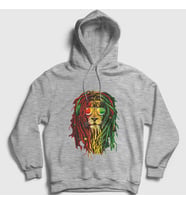 Presmono Unisex Gri Lion Bob Marley Kapüşonlu Sweatshirt 265142tt (Gri)