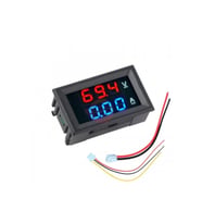 Dijital Dual Voltmetre Ampermetre Volt Akım Ölçer DC 0-100V 10A