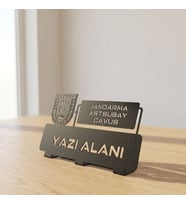 Kişiye Özel Jandarma Metal Masa İsimliği Subay Astsubay Ofis Yeni İş Terfi Hediyesi