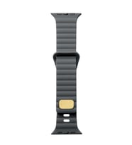 Apple Watch 7 45mm Uyumlu Kordon Silikon Soft Yüzey Metal Tokalı KRD-73 Kayış (Gri)