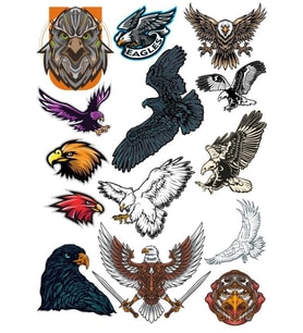 Kartal Eagle Sticker Set-3 14 Parça Telefon, Tablet, Defter, Laptop Sticker