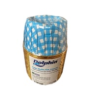 Dolphin Muffin Kağıt Karton Altın Mavi Desenli Cupcake Kek Kalıbı Kapsülü Kabı - 25 Adetlik 1 Paket