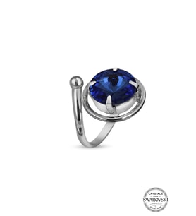 Swarovski Crystal Kadın Navy blue 12 mm Gümüş Yüzük