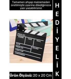 #Sinema Dekoratif Çalışma Odası Ev Ofis Hediyelik Süs Eşya Nostaljik Retro Yazı Yazılabilir Ahşap Şı