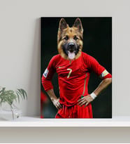 Evcil Dostlara Özel Futbolcu Tasarımlı Portre Kanvas Tablo-4