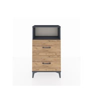 Arges Komodin Tek Raflı 2 Çekmeceli 60x30x106 Antrasit-Çam