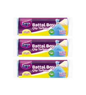 Güçlü Çöp Torbası Battal Boy 10'lu 72 x 95 cm Üçlü Set