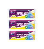 Güçlü Çöp Torbası Battal Boy 10'lu 72 x 95 cm Üçlü Set
