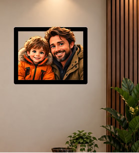 Kişiye Özel Baba Oğul Fotoğraf Çerçevesi – 3D Dekoratif Duvar Tablosu