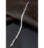 925 AYAR GÜMÜŞ DESENLİ ERKEK BİLEKLİK