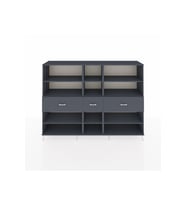 Hyperion Dolap 9 Raflı 3 Çekmeceli  220x44x163 Antrasit-Antrasit