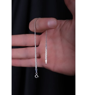 ENCİLİ SİLVER 925 Ayar Gümüş 2,5 Mm İtalyan Ezme Örgü Model Zincir Model Bileklik