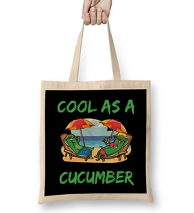 Cool As A Cucumber Beach Vacation Relaxation Bez Çanta Uzun Saplı