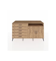 Kronos Konsol 2 Raflı 5 Çekmeceli 2 Kapaklı 176x59x99 Çam-Çam