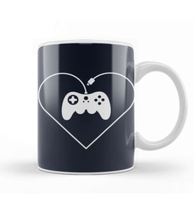 Gamer Fan D Pad heart Kupa Bardak Porselen