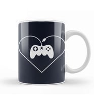 Gamer Fan D Pad heart Kupa Bardak Porselen