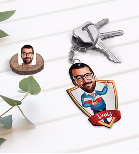BK Gift Kişiye Özel İsimli Erkek Öğretmen Karikatürlü Ahşap Anahtarlık-2