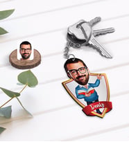 BK Gift Kişiye Özel İsimli Erkek Öğretmen Karikatürlü Ahşap Anahtarlık-2