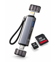 Type-C Lightning Çift Girişli SD TF Kart Okuyucu USB OTG iPhone Android Hafıza Kartı Adaptörü