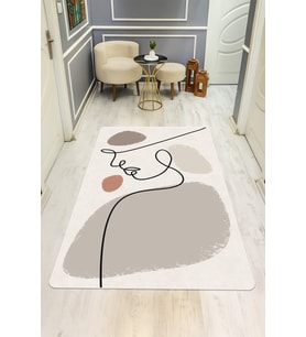 Modern Desenli Dijital Baskı Kaymaz Taban Halı H0896