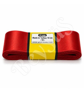 Saten Kurdele 60 mm Kırmızı