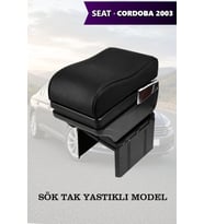 seat cordoba 2003 kol dayama Yastıklı Lüks Siyah geniş model Deri