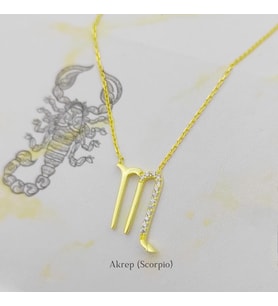 Gümüş Akrep Burç Kolye 925 Ayar (Karışık)