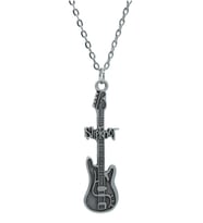 Slipknot Elektro Gitar  Zincir Kolye - Gümüş Kaplama - Erkek Kadın Kolye - Kod:1090