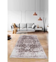 Kahverengi Vintage Kaymaz Tabanlı Dekoratif Halı RV300 - 100 x 160 cm