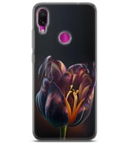 Xiaomi Redmi Note 7 Uyumlu Kılıf HD Baskılı Kılıf - Siyah Lale (Çok Renkli)