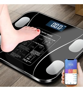 Yağ Ölçer Fonksiyonlu Dijital Baskül Elektronik Tartı Akıllı Bluetooth Lcd Dijital Ekran Ev Vücut (5343)