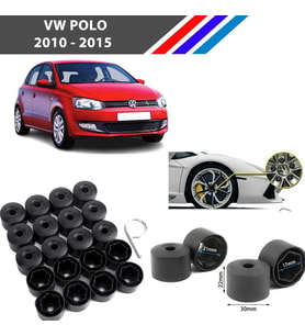 Otozet - VW Polo Bijon Civata Kapağı Siyah Renk 20 Adetli Set 17mm 1K06011739B9