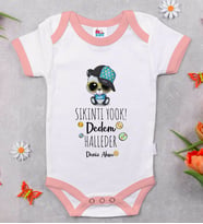 BK Kids Kişiye Özel Pembe Bebek Body Zıbın - Model 76