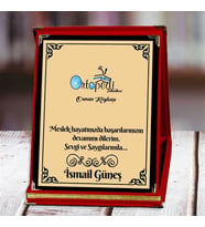 Ortopedi Teknikeri Baskılı Plaket (1. Tasarım)  Kişiye Özel (Kırmızı)