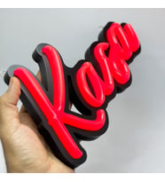 Leon Işık 'KASA' EL YAZISI Işıklı Özel Tabela-Led ile Neon Görünümlü Tabela-KIRMIZI (29X15CM)
