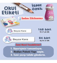 Okul Etiketi Kalem Defter Etiketi Deniz Canlıları Temalı Özel İsim Yazılabilen Etiket - 252Adet