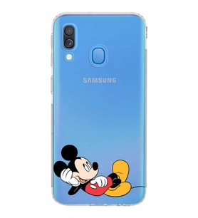 Samsung Galaxy A40  Kamera korumalı Tıpalı  Kapak Mickey Mouse Tasarımlı  Şeffaf Kılıf