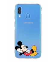 Samsung Galaxy A40  Kamera korumalı Tıpalı  Kapak Mickey Mouse Tasarımlı  Şeffaf Kılıf