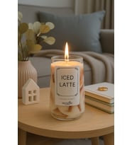 Mumelia Candles Iced Latte - Doğal Soya Cam Bardak Tasarım Mum