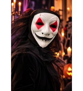 V For Vendetta Maskesi Arkası Tüllü Vendetta Kostüm Maskesi Halloween Cadılar Bayramı Yılbaşı