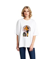 Leopar Desenli Retro Kadın Baskılı Kadın Oversize Tişört