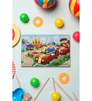 Ahşap 24'lü Yapboz Lunapark Maceram Puzzle